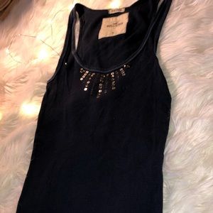 💙✨HOLLISTER CO. Navy bling tank-top (M) ✨💙